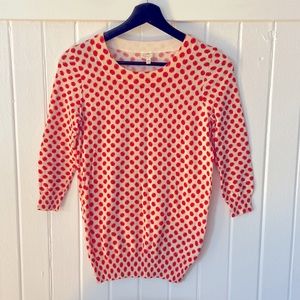J.Crew lightweight cotton THIN sweater with apple print